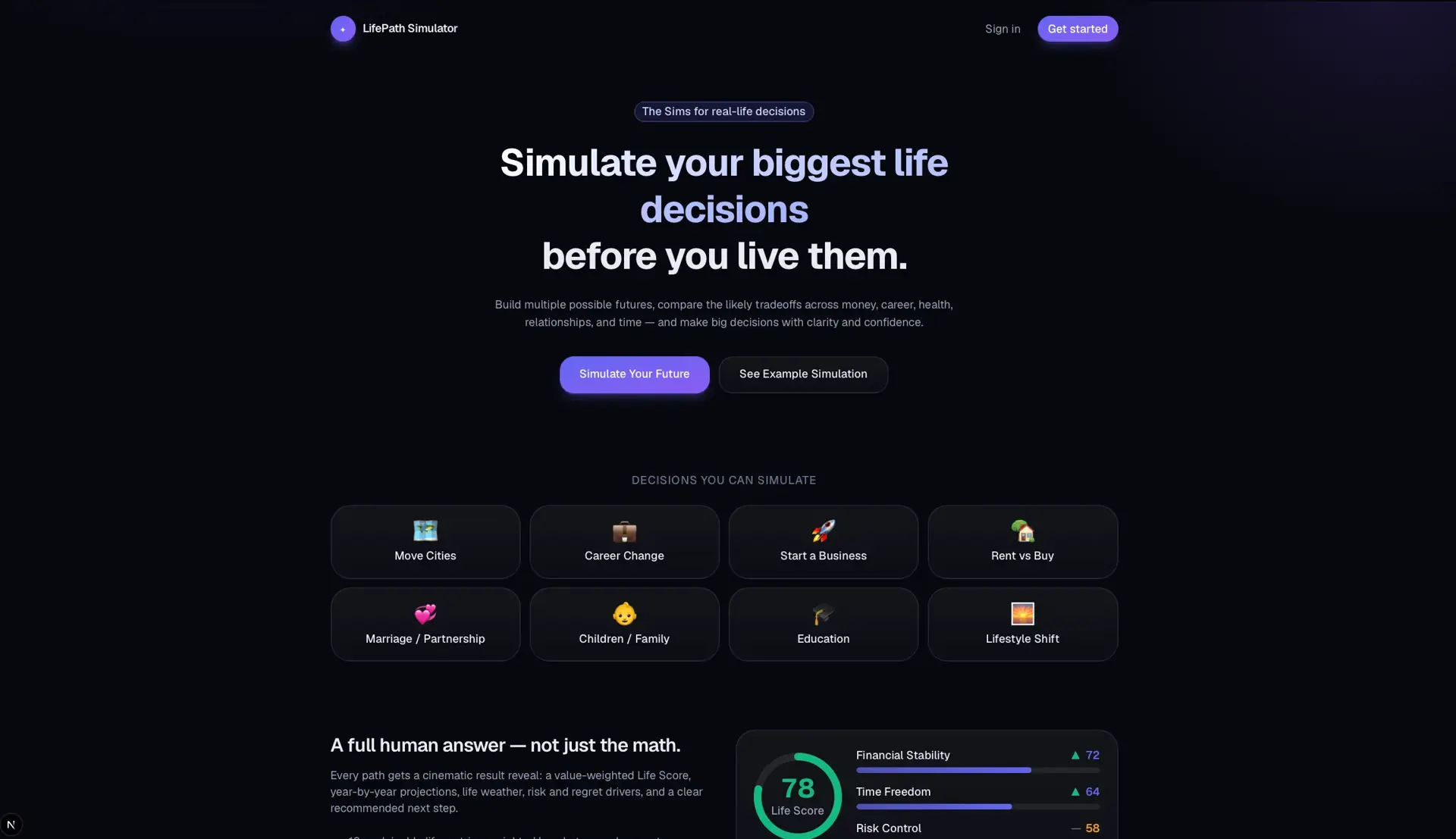 FormulaOS landing page headlined 'Every calculator you need,' with a search box, calculator category chips, and an industry grid.